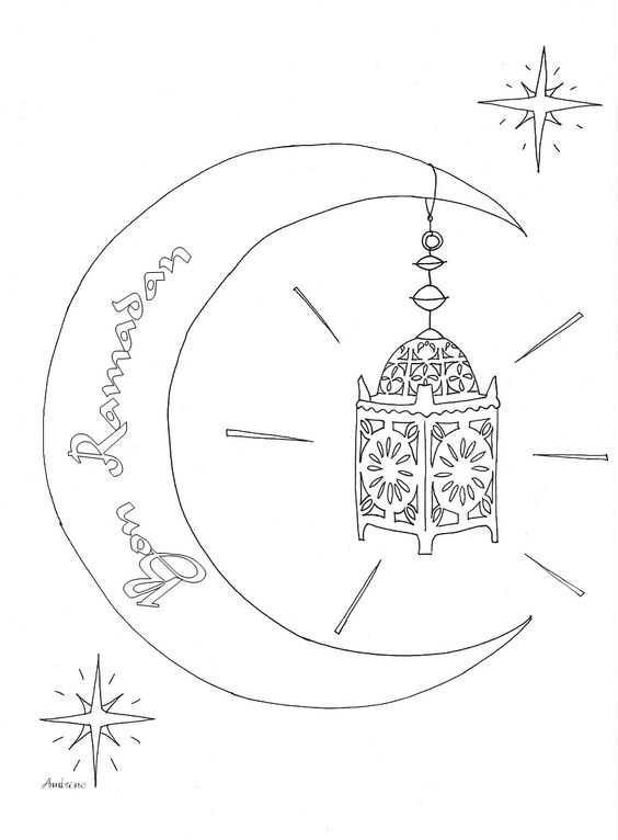 رسومات عن شهر رمضان فارغة للتلوين 2019/2020 للاطفال