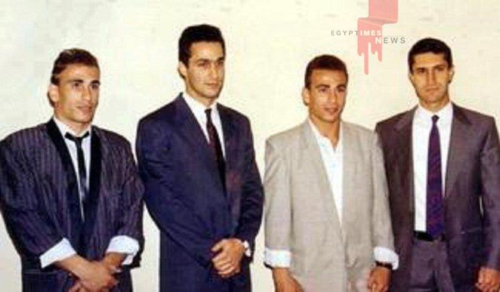 صورة نادرة لجمال وعلاء مبارك  مع حسام وابراهيم حسن