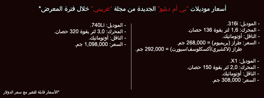 أسعار الموديلات الجديدة للسيارات في أوتوماك فورميلا 2013 بالقاهرة