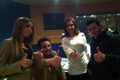 بالصور كواليس تسجيل تريو نجوم Arab idol الموسم الاول