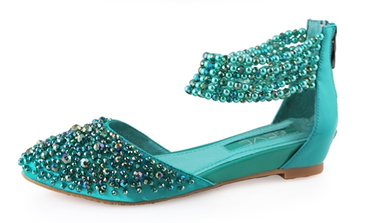 أحذية ملونة مرصعة باللؤلؤ 2013 - أحذية ملونة مرصعة بالكريستال 2013