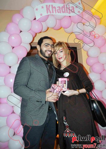 احدث صور تامر حسني وبسمة بوسيل 2013 - صور تامر حسني وزوجته بسمة 2013