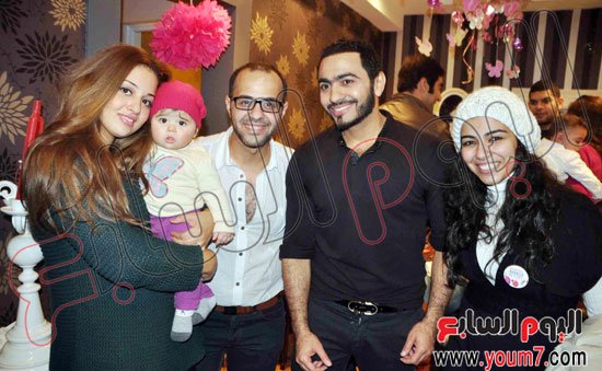 احدث صور تامر حسني وبسمة بوسيل 2013 - صور تامر حسني وزوجته بسمة 2013