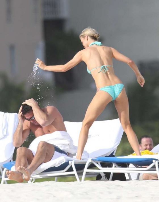 Joanna Krupa - Wearing a bikini on the beach in Miami