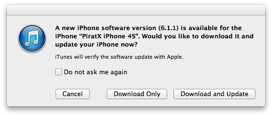 OS 6.1.1 is released only for Iphone 4S