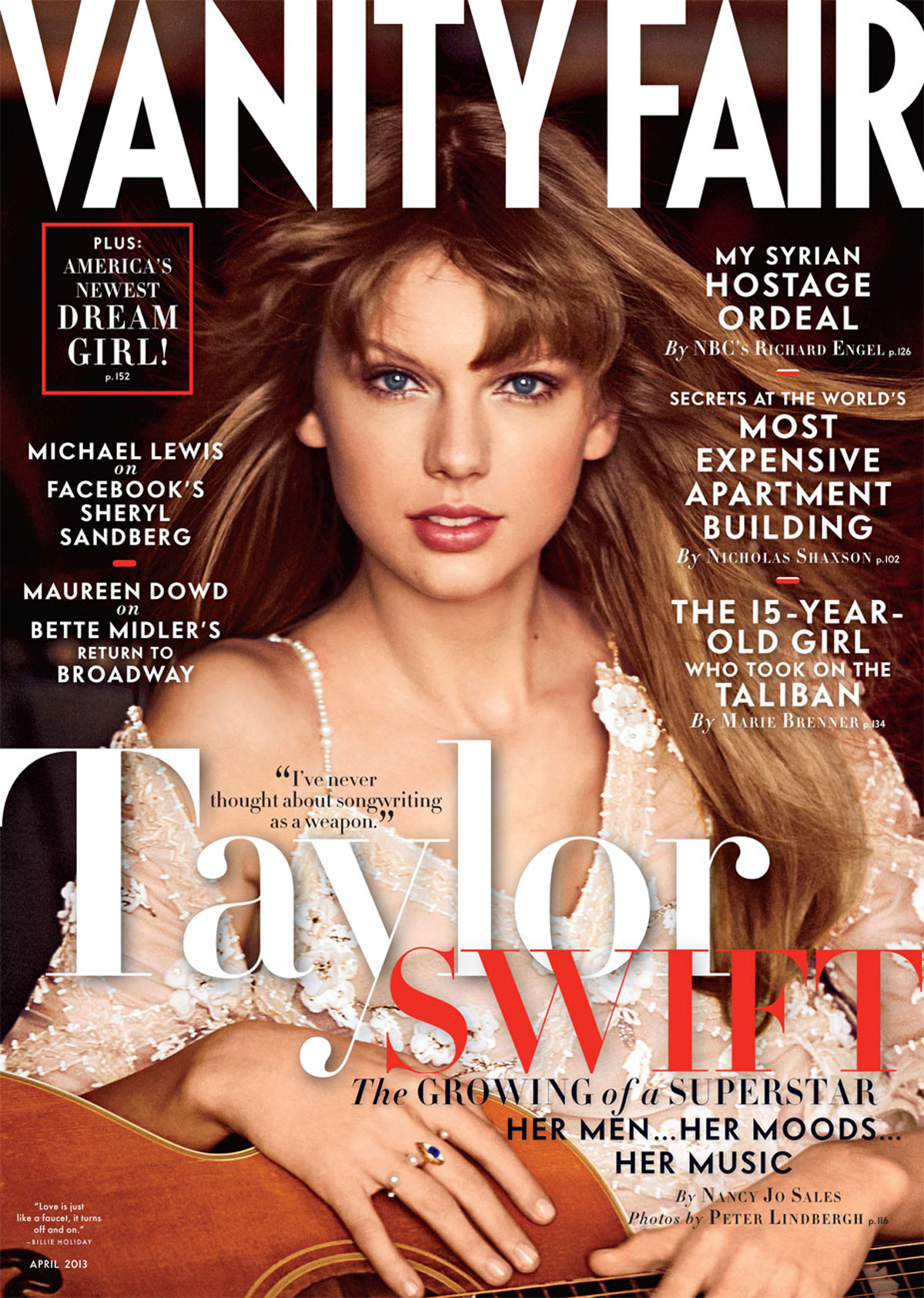 صور تايلور سويفت على غلاف مجلة فانيتي فير 2013 -  TAYLOR SWIFT in Vanity Fair Magazine April 2013 Issue