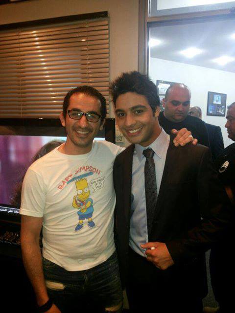 صور احمد جمال مع احمد حلمي في كواليس برنامج عرب ايدول 2