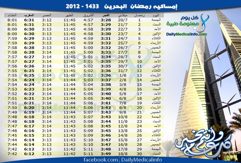 موعد بداية شهر رمضان 2013 في البحرين 2013