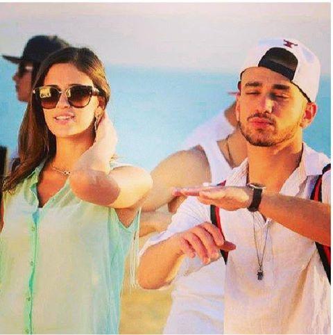 صور ليان بزلميط مع مغني الراب حسام الزعبي في كواليس كليب على بالي