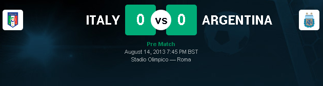 Italy vs Argentina 14/8/2013 Friendly