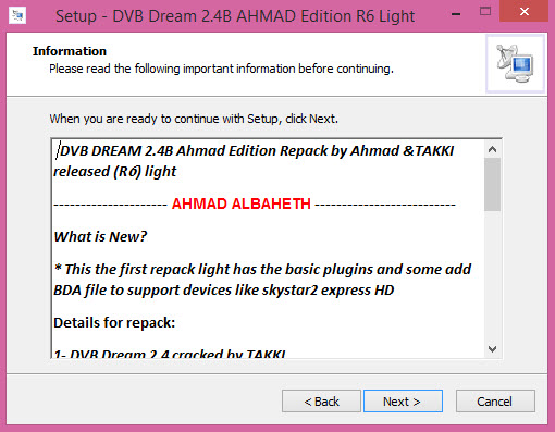 تحميل DVB دريم 2.4 B AHMAD Light R6 كامل