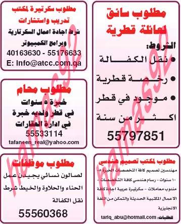 وظائف جريدة الشرق الوسيط قطر الثلاثاء 17-9-2013