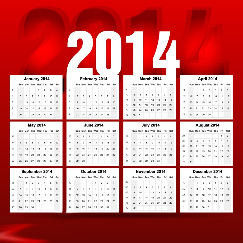 صور تقويم السنة الجديدة 2014 , تصاميم تقويم سنة 2014 Calendar