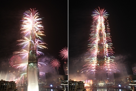 بالصور تغطية احتفالات رأس السنة في دبي 2014 , صور الاحتفال برأس السنة في برج خليفة دبي 2014