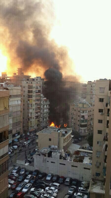 صور انفجار الضاحية الجنوبية في بيروت اليوم الخميس 2-1-2014 , عدد قتلى انفجار بيروت اليوم الخميس