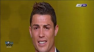 بالفيديو لحظة بكاء كريستيانو رونالدو بعد حصوله على جائزة الكرة الذهبية 2014