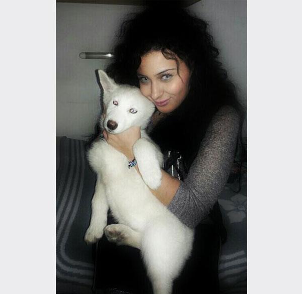 صور فرح يوسف مع كلبها آيسي , صور فرح يوسف بفستان احمر ضيق جدا 2014