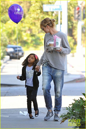 صور عارضة الازياء هايدي كلوم 2014 , صور هايدي كلوم مع ابنتها في كاليفورنيا