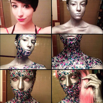 بالصور رسامة أمريكية ترسم أجمل اللوحات الفنية على وجهها