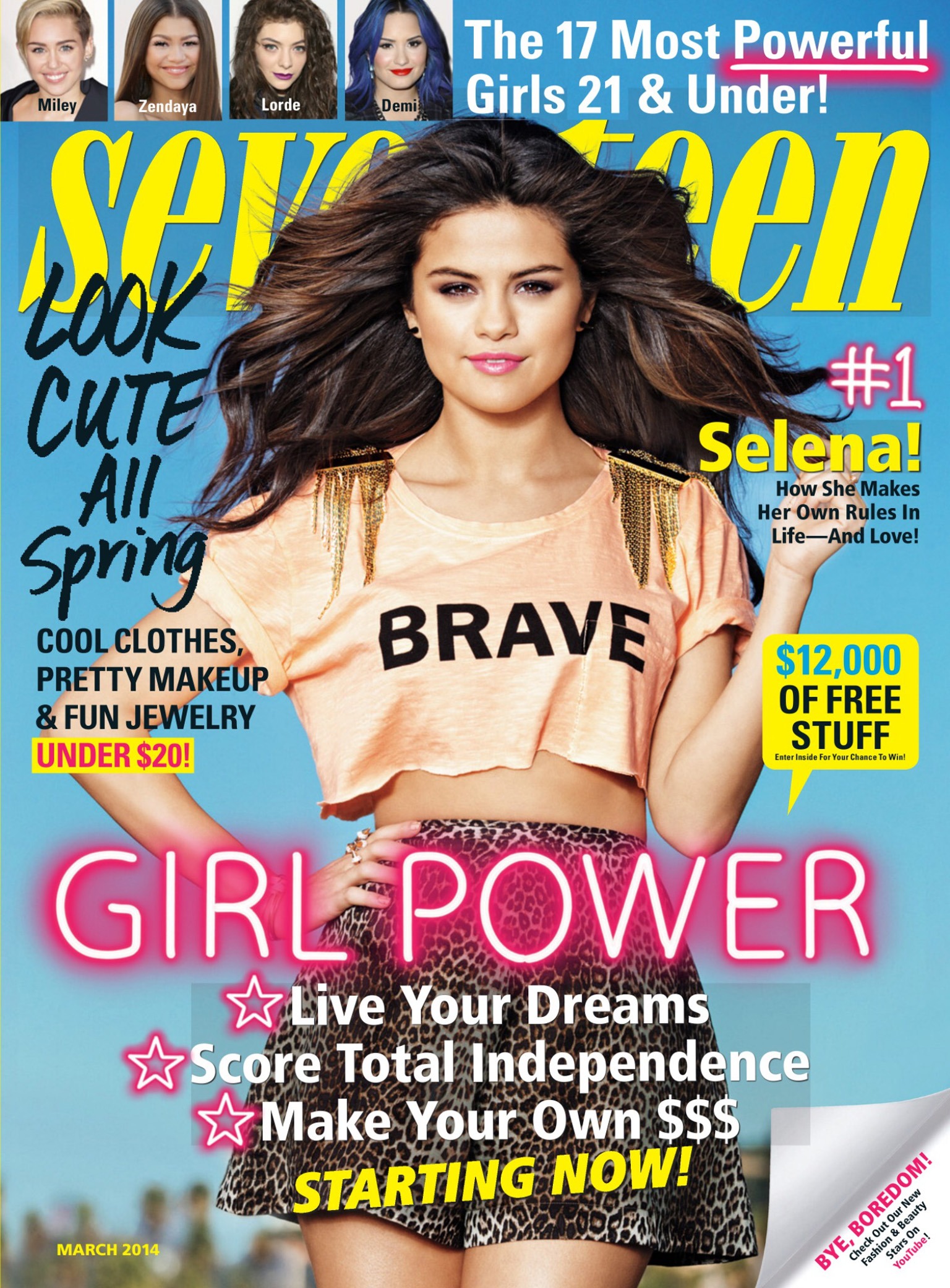 صور سيلينا غوميز Selena Gomez على مجلة SevenTeen مارس 2014