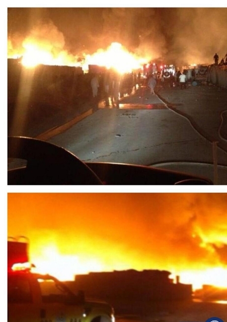 صور حريق الحاير في الرياض الاحد 2-6-2013