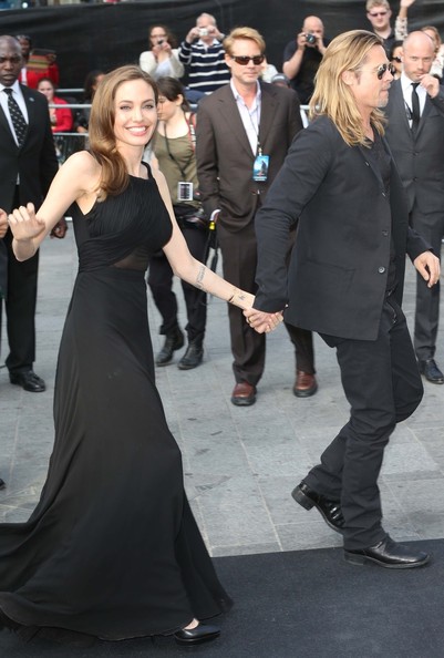 بالصور اطلالة لانجلينا جولي مع زوجها براد بيت في لندن 2013