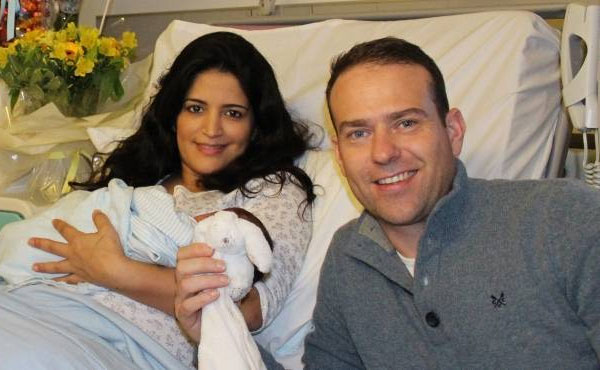 صور سناء موزيان مع زوجها ومولودتها الأولى كنزي 2014