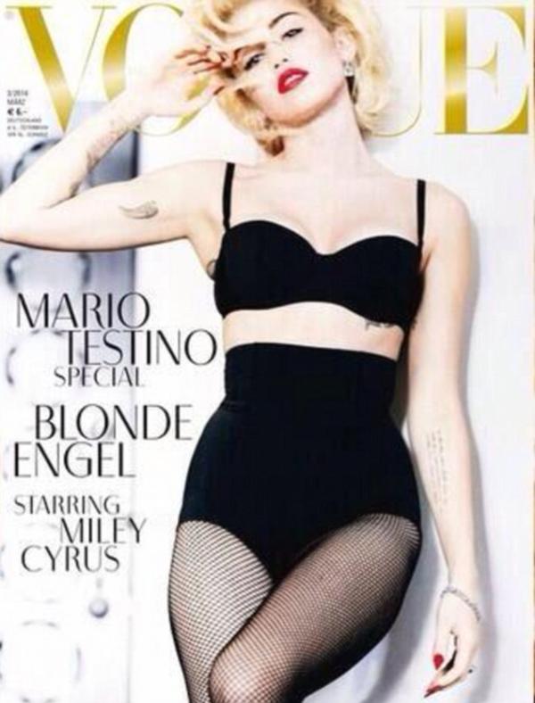 صور مايلي سايرس على مجلة Vogue الألمانية مارس 2014