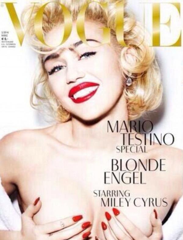 صور مايلي سايرس على مجلة Vogue الألمانية مارس 2014