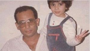 صورة منى زكي وهي طفلة صغيرة مع والدها , صورة والد الفنانة منى زكي