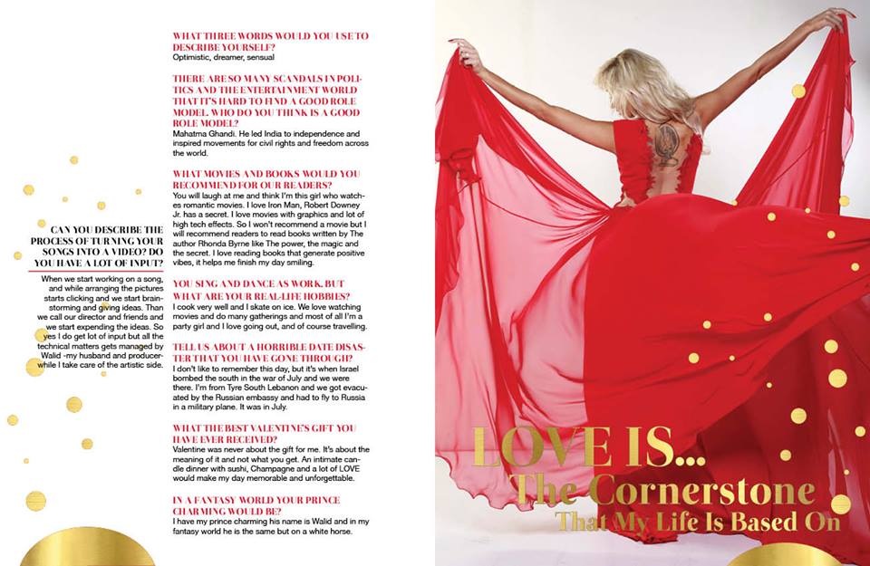 صور مايا نعمة بفستان احمر على مجلة InSight
