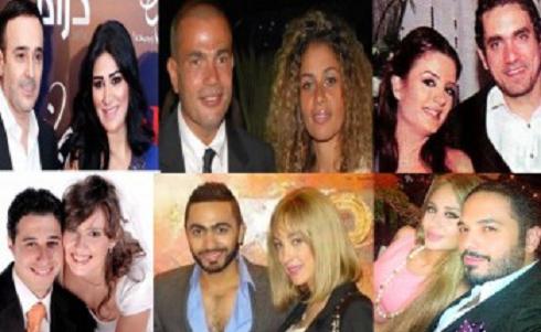 صور زوجات نجوم الفن والغناء العربي 2014 ، صور الفنانين مع زوجاتهم 2014 جديدة