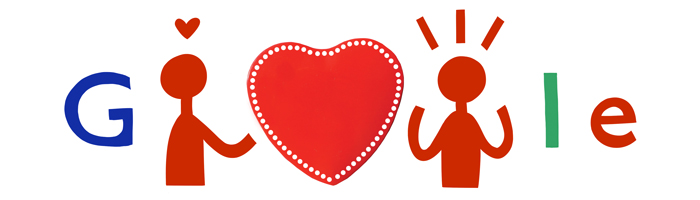 جوجل يحتفل بمناسبة عيد الحب اليوم 14/2/2014 Google