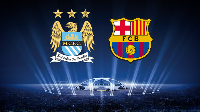 Barcelona vs Manchester City in the Champions League on Tuesday, February 18th, 2014