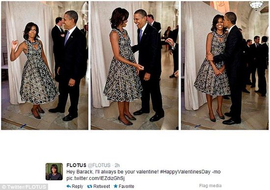 صور الرئيس اوباما وهو يحتفل بعيد الحب مع زوجته ميشيل 2014