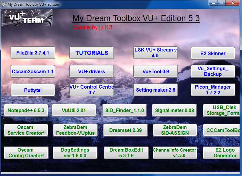 تحميل اسطوانة My دريم Toolbox VU+ Edition v5.3
