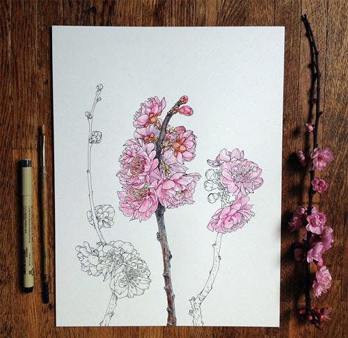 صور لوحات ورسومات الفنان Noel Badges Pugh بألوان الربيع الزاهية