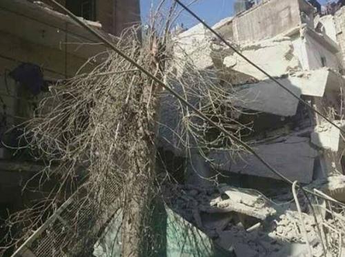 صور قصف منزل عبد الكريم حمدان في حلب 2014
