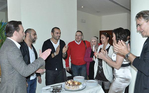 اول ظهور للنجمة داليا البحيري بعد وفاة طليقها , صور داليا البحيري في عيد ميلاد المذيع أحمد فريد