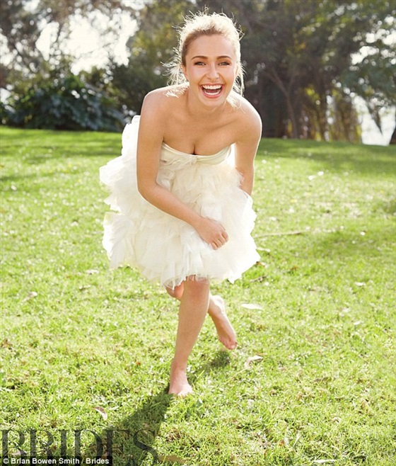 صور النجمة هايدن بانتير بفستان الزفاف 2014 , صور هايدن بانتير على مجلة Brides