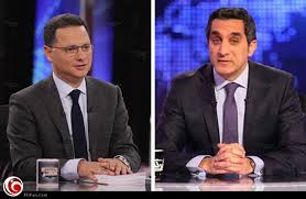 موعد وتوقيت لقاء باسم يوسف في برنامج يحدث فى مصر مع شريف عامر اليوم الاحد 9/3/2014
