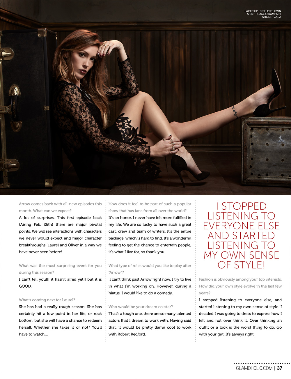 صور كايتي كاسيدي على مجلة GlamHolic أبريل 2014
