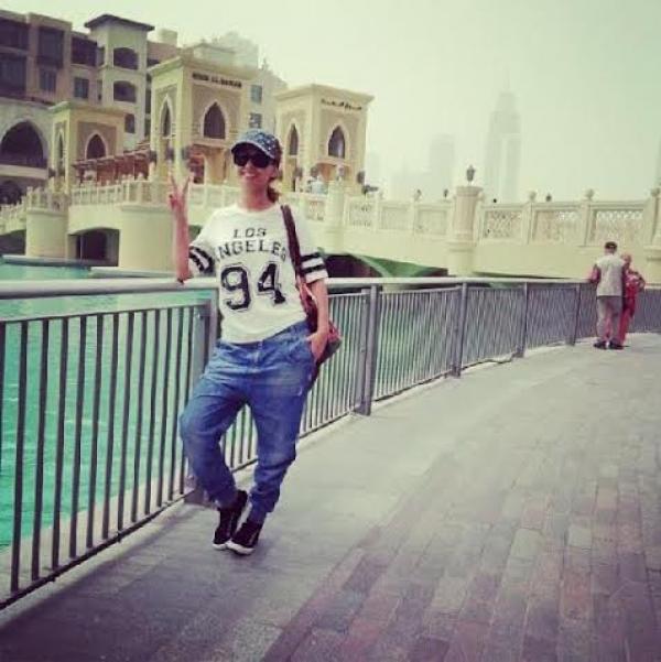 صور مي سليم بملابس رجالية في دبي 2014