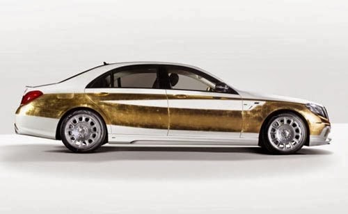 صور سيارة مرسيدس cs50 مرصعة ب278 قطعة من الذهب