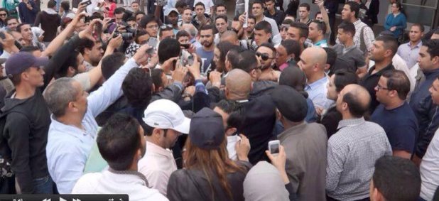 صور حفل استقبال تامر حسني في مطار محمد الخامس بالمغرب