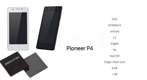 صور ومواصفات هاتف بيونير Pioneer P4
