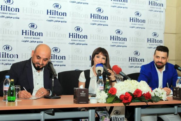 صور ديانا حداد في المؤتمر الصحفي الخاص بشركة برجوازي هيلتون الكويت