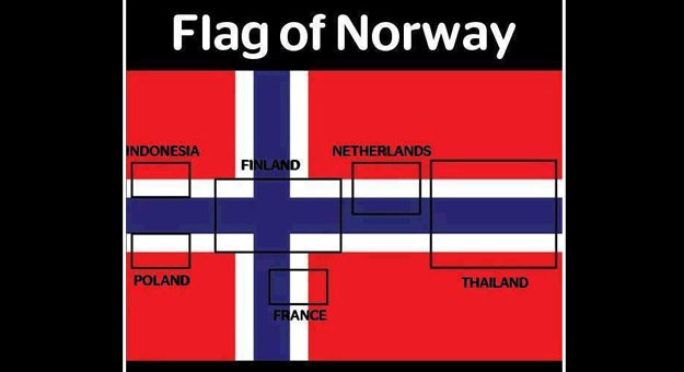 بالصور علم النرويج مكون من 6 أعلام