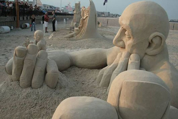 بالفيديو تماثيل 3d منحوتة باستخدام الرمال ، Carl Jara