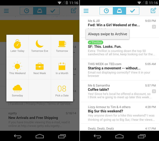 تحميل تطبيق Mailbox لأجهزة الأندرويد 2014